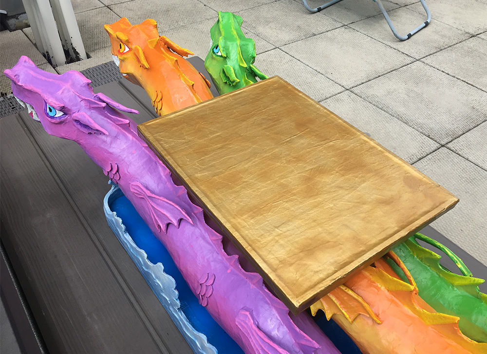 Isabella dragon float sculpture