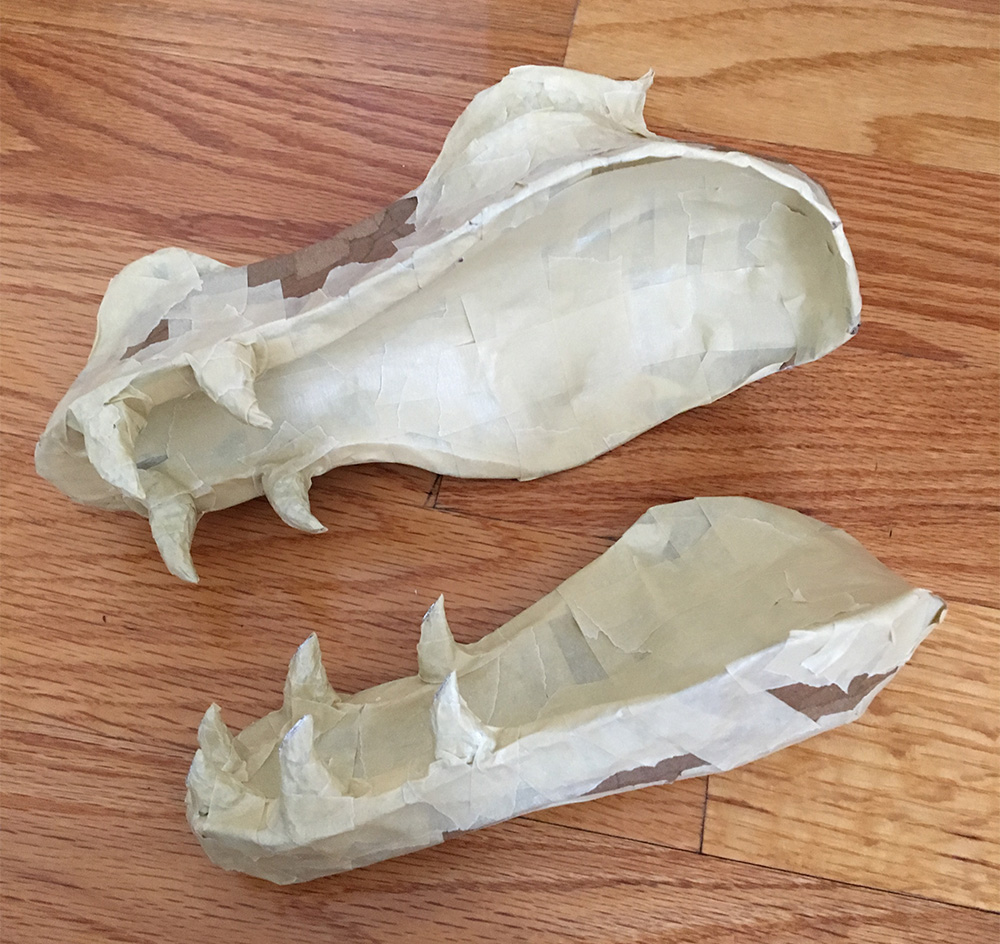Paper mache dragon - facial details