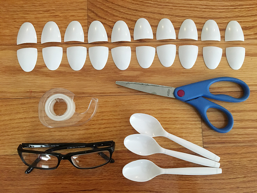 Twin paper mache skull masks - making the teeth