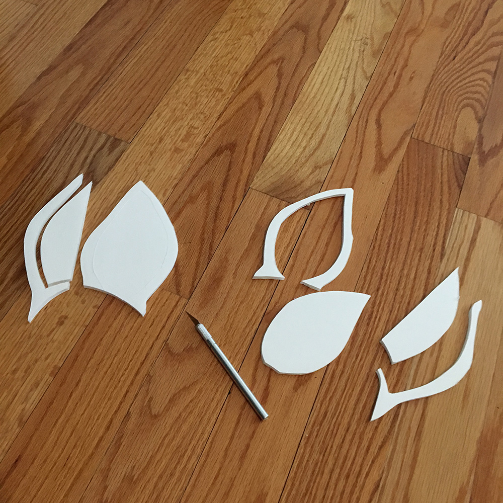 Wolf skull mask - making the ears
